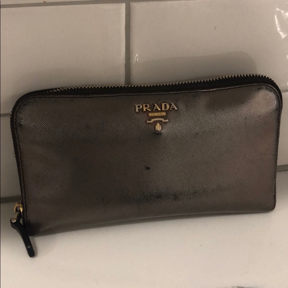 Prada Leather Zip-Around Wallet